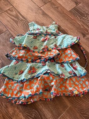 Jelly the pig ruffle dress with pirate ships 3t